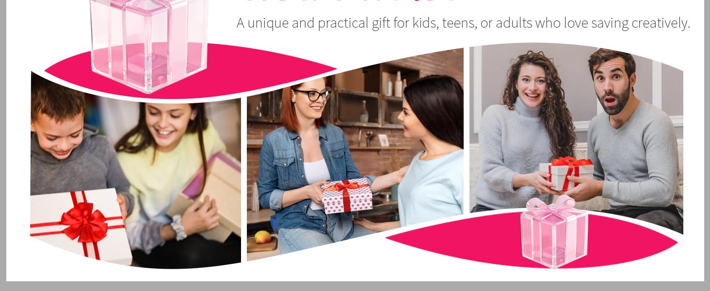 10k Smash Box for Money, Unbreakable Piggy Bank for Adults Save $10,000 Money Saving Challenge Box, Clear Acrylic Saver Box for Cash Must Break to Open