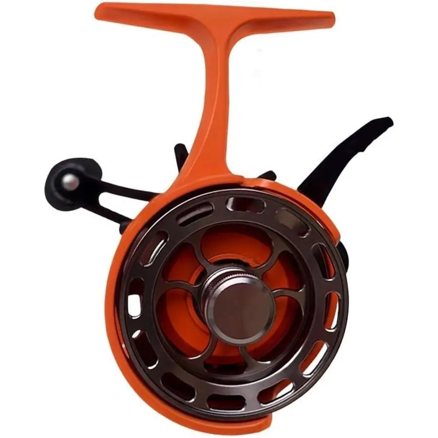 Smooth Action Ice Fishing Reel Optimized for Line Control and Retrieval, Orange Left Hand Professional Fishing Tackle Gear