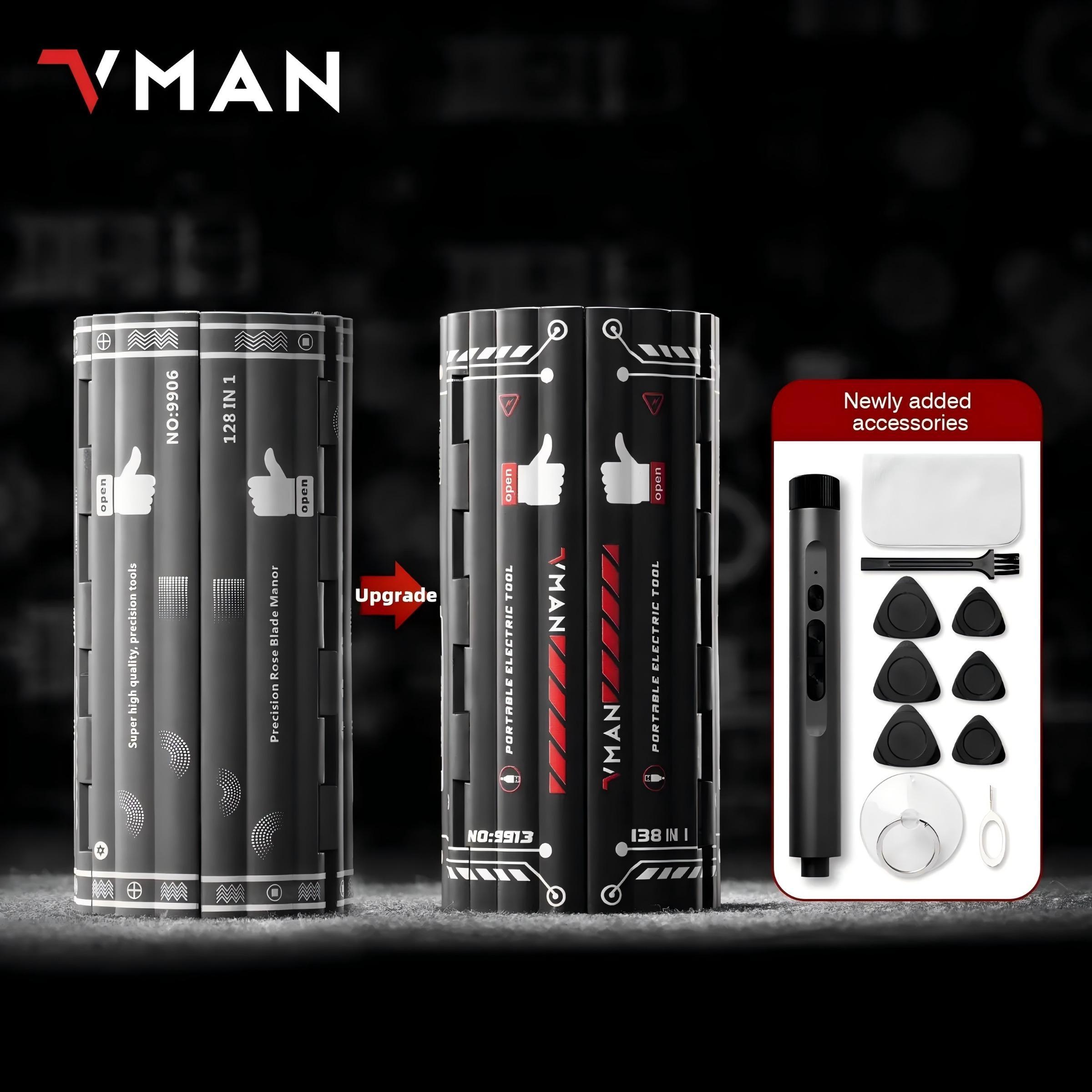 VMAN 138-in-1 Precision Screwdriver Set, 1 Set Multifunctional Electric Screwdriver Kit, Professional Electronics Accessories for PC, Xbox, Phone, Computer