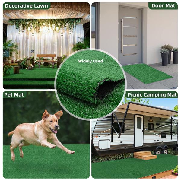 6x10 FT Artificial Grass Turf, 15mm Realistic Fake Grass Carpet with Drainage Holes, Durable Synthetic Lawn Rug for Dogs, Patio & Indoor Play 6x10 FT Artificial Grass Turf, 15mm Realistic Fake Grass Carpet with Drainage Holes, Durable Synthetic Lawn Rug for Dogs, Patio & Indoor Play
