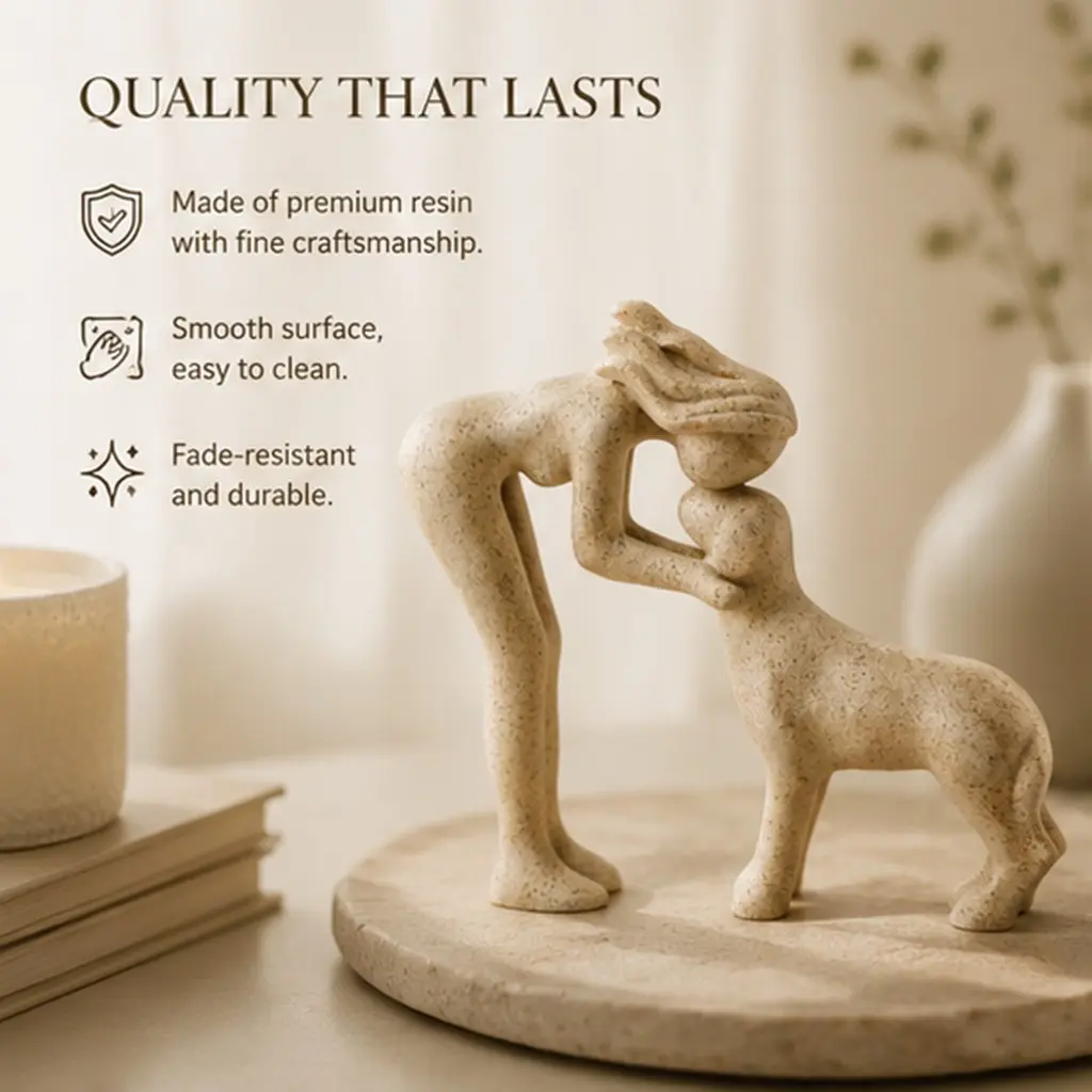 Women Holding Dog Sculpture, Cozy Bedroom Decor, Luxury Resin Art Piece, Unique Home Décor Gift for Dog Lovers, Elegant Desk Ornament, Decorative Figurine