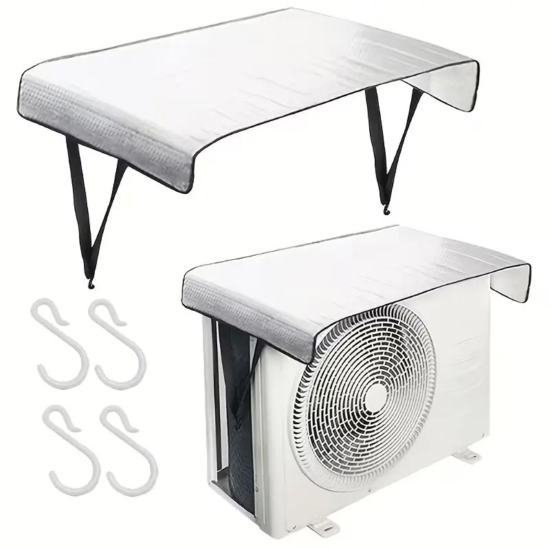 Air Conditioner Outdoor Unit Cover, Dual Layer Aluminum Foil Insulation Sunshade, Rainproof Condenser Cover, Energy Saving, Extend Lifespan