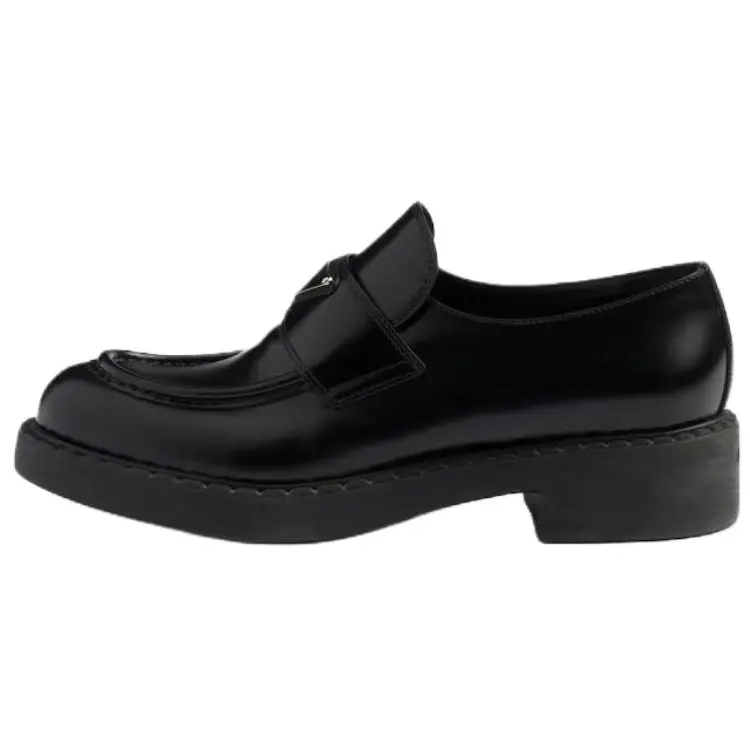 Prada Chocolate Leather Vintage Loafers for Women in Black Verifiable, with credentials and supporting global authentication