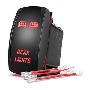 Nilight 5Pin Laser On/Off Rear Lights Rocker Switch Red