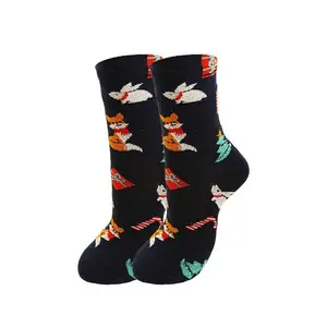 5 Pairs of Cartoon Christmas Snowflake Envelope Socks Comfortable Harajuku Fashion Animal Socks Christmas Tree Decoration Gifts