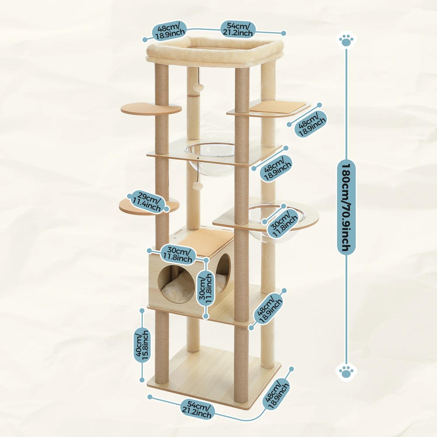 Cat Tree / Tower for Indoor , Cat Condo Cozy Plush House with Hang Ball, Pet Furniture with Scratching Posts cat tree