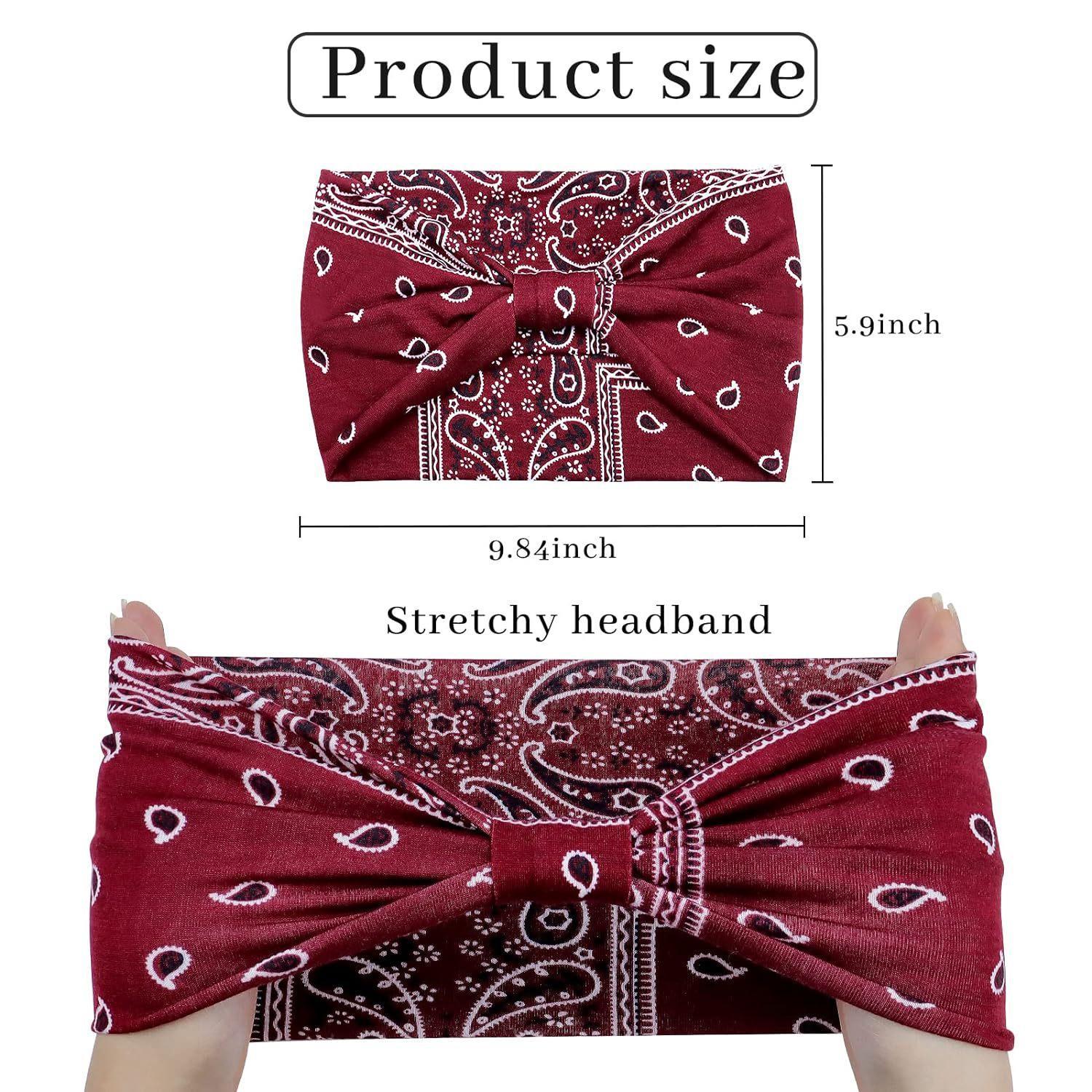 Boho Bandana Style Headband | Wide Paisley Hairband for Curly Hair, Busy Mornings, Gym, Travel & Everyday Wear | Soft, Breathable & Stylish | Latina Favorite