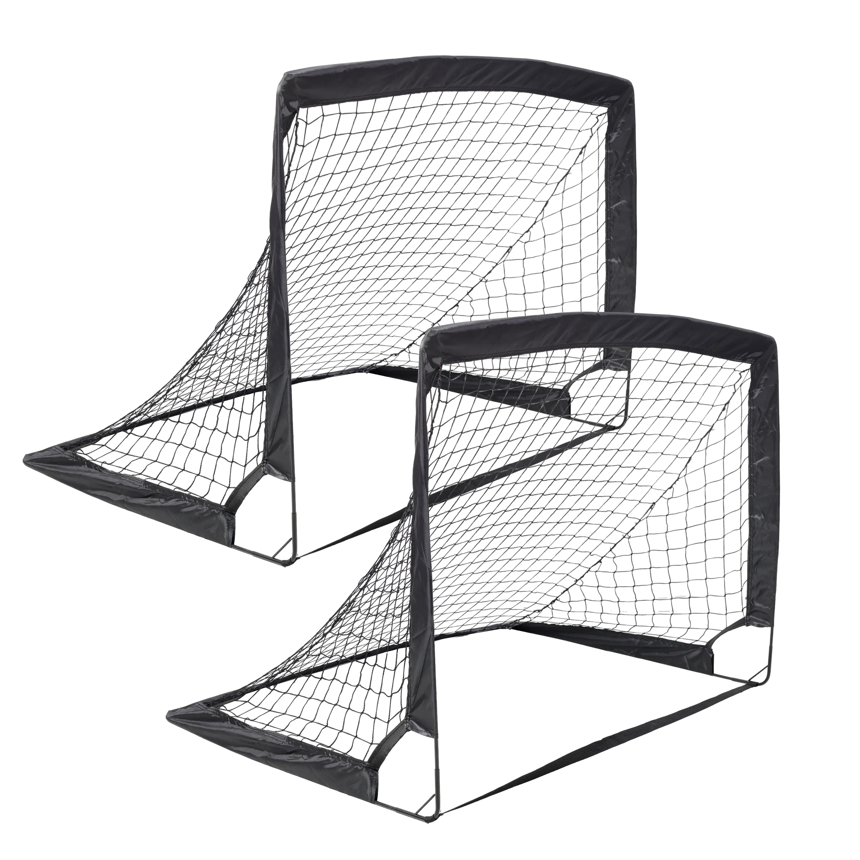 Kids 2-Pack Sturdy 4x3 Ft Foldable Soccer Goal Set - Quick-Setup Pop-Up Goals with Heavy-Duty Fiberglass Rods, Oxford Fabric for Backyard, Beaches, Parks, Schools, Football Play (Bluey, Hopper, Ball, Spiderman Themed)