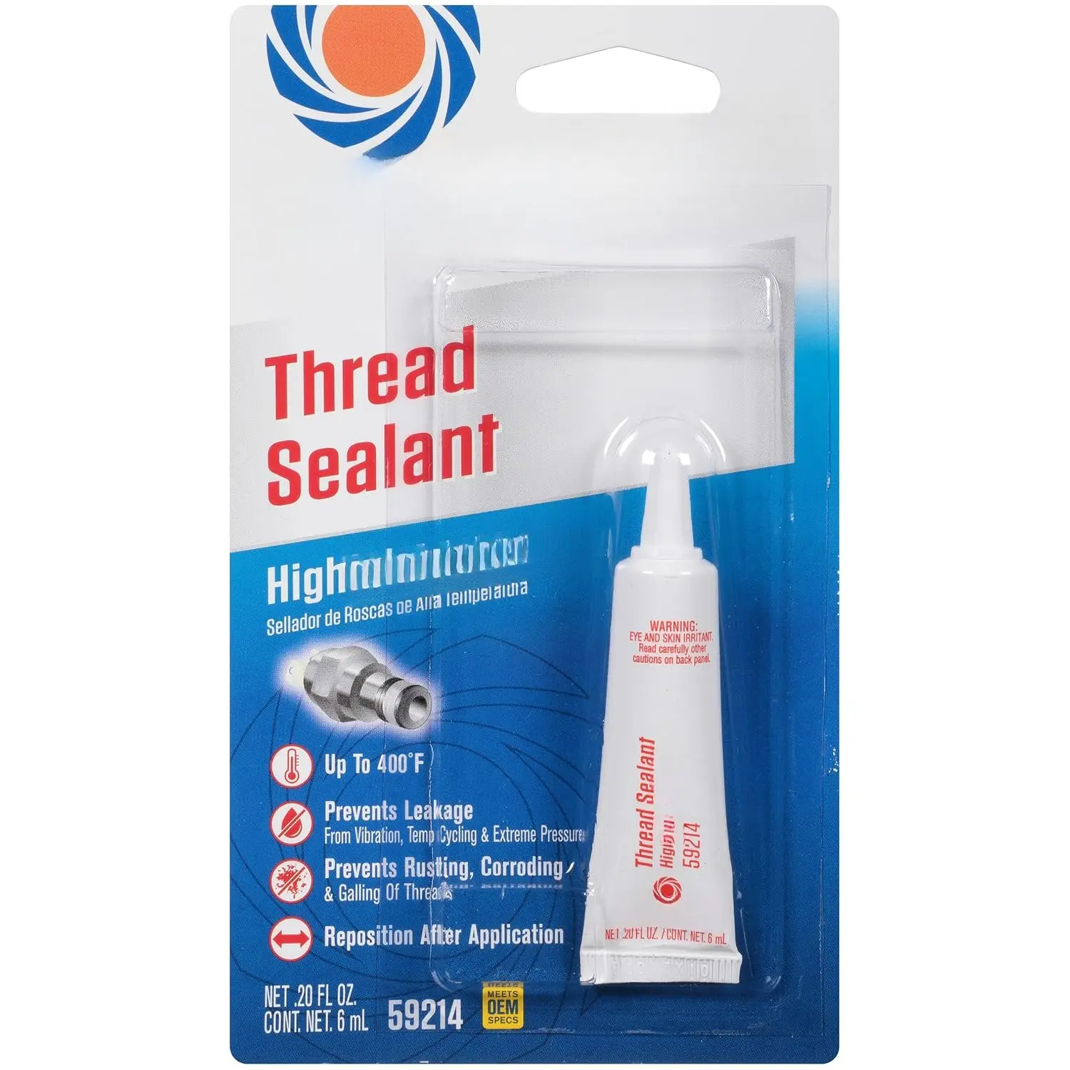 Synthetic High Temperature Thread Sealant, Model 59214, 6ml Tube
