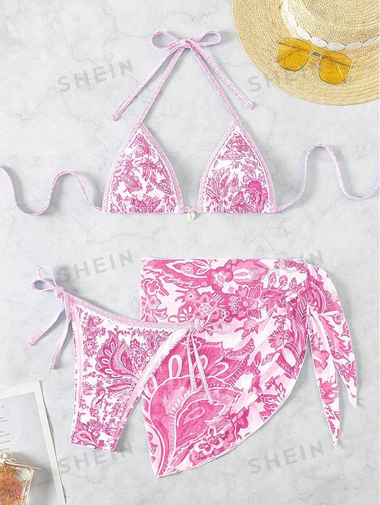 Printed triangle cup sexy bikini 2026 two-piece swimsuit bikini