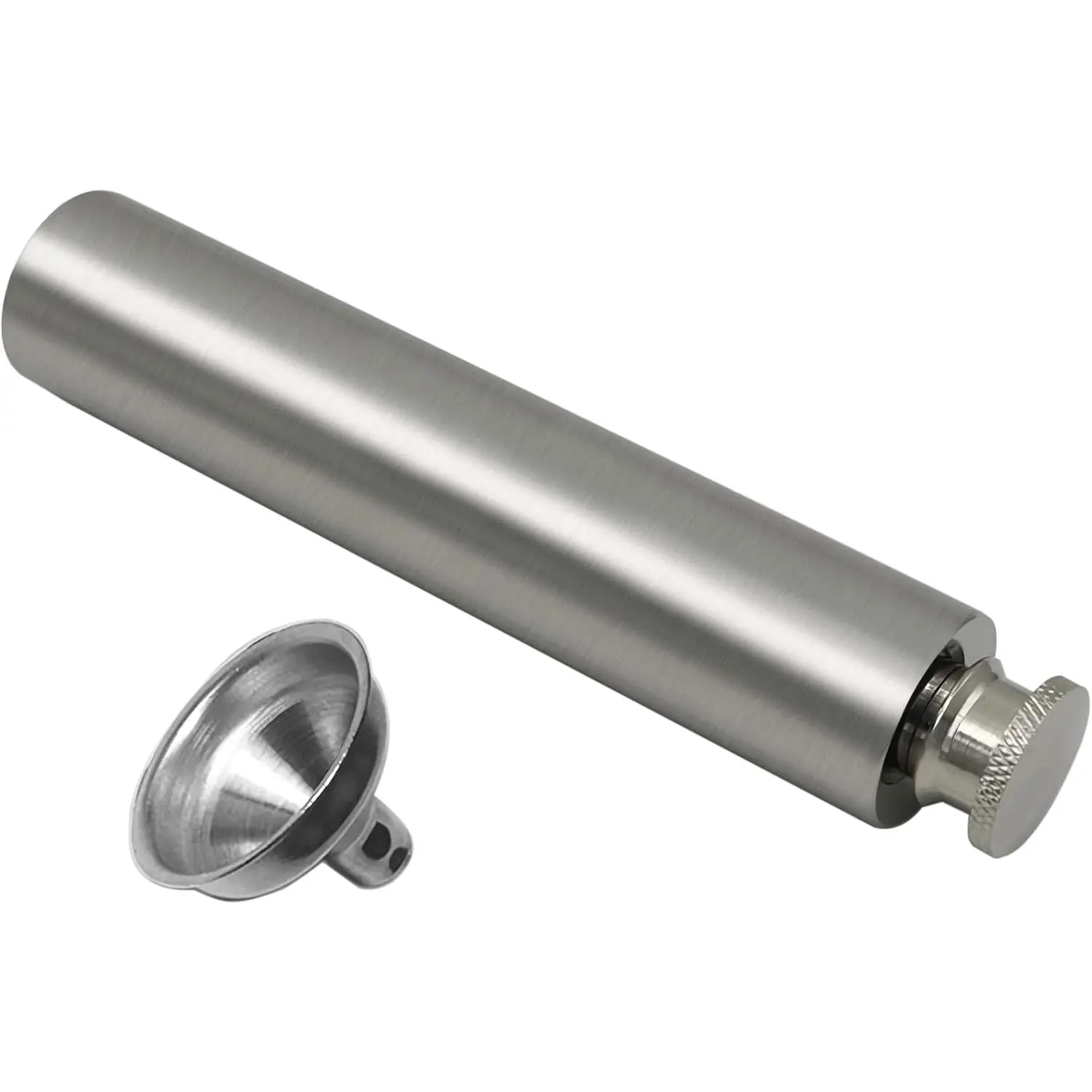 Stainless Steel 2oz Flat Bottom Tube Flask Mini Tube Drinkware Portable Cylindrical  Flask (Mirror Finish)