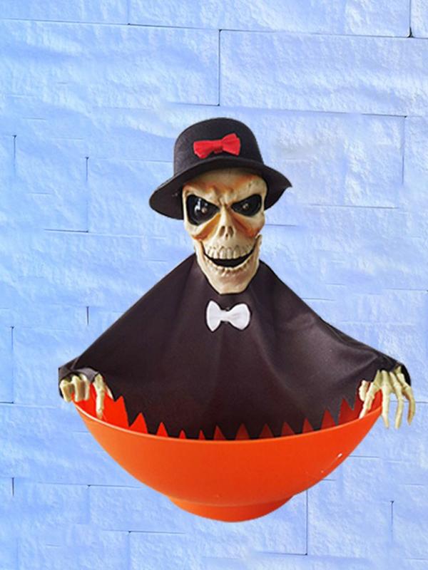 New Halloween Electric Light Control Induction Fruit Plate Ghost Decoration Prop, Prank Gag Gift, Fun Party Accessory