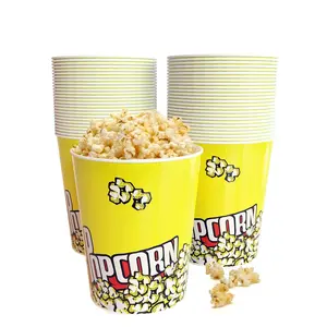 32 Oz Popcorn Buckets 50 Pack Retro Style Disposable Popcorn Box  Resistant Small Holer for  Movie Night Birthday Christmas Concession Stands Bars