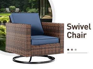 UDPATIO Modern Outdoor Wicker Sofa Set, fire pittable Rattan Wicker Outdoor Sectional Set with Rocking Swivel Chairs, Wicker Rattan Outdoor Sofa Set with Storage Table and Waterproof Covers for Backyard, Deck, Porch