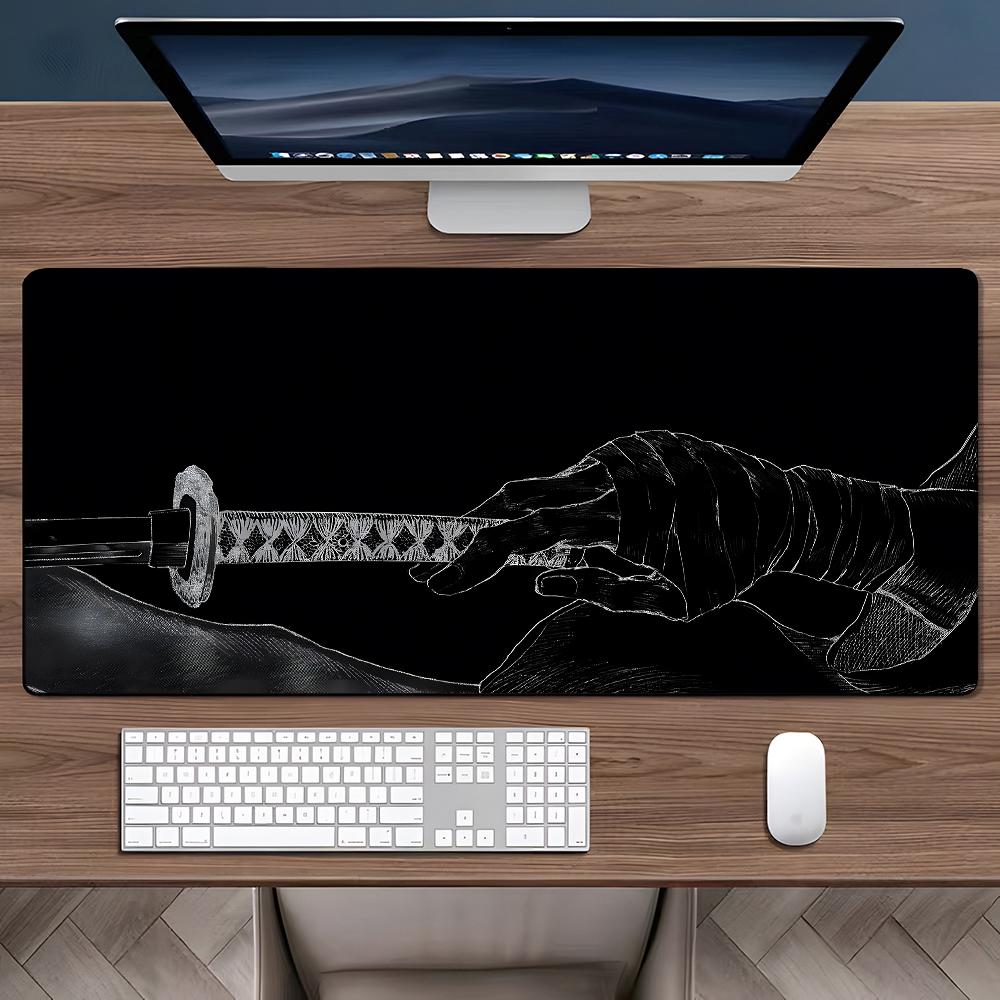 Anime Katana Pattern Mouse Pad, Large Game Mouse Pad, Aesthetic Desktop Decoration Protective Pad, Non-slip Rubber Pad for Laptop, Desktop Computer Games, Gaming Desk Accessory