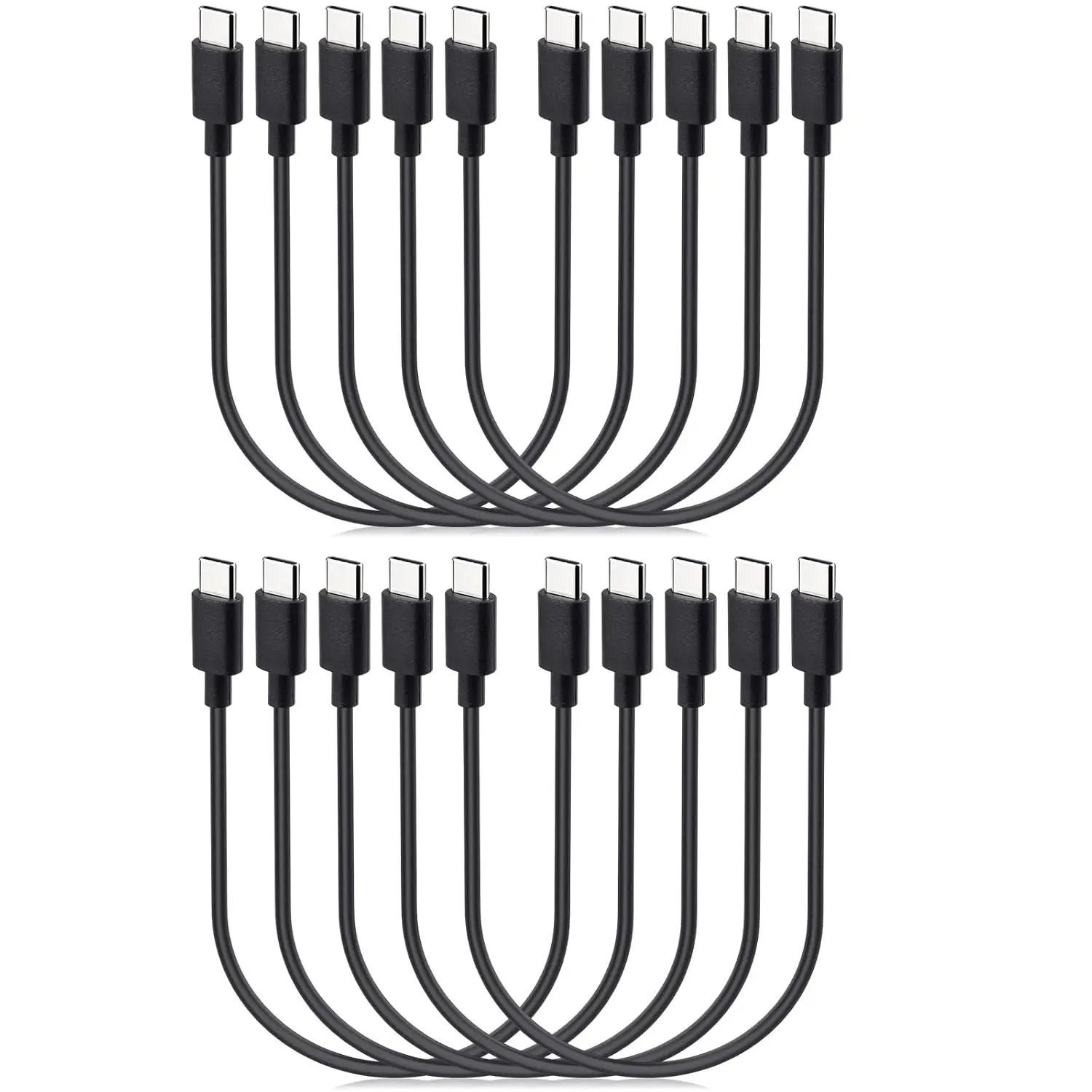 USB C to USB C  10-Pack Bulk, 1 ft Type C  Cord