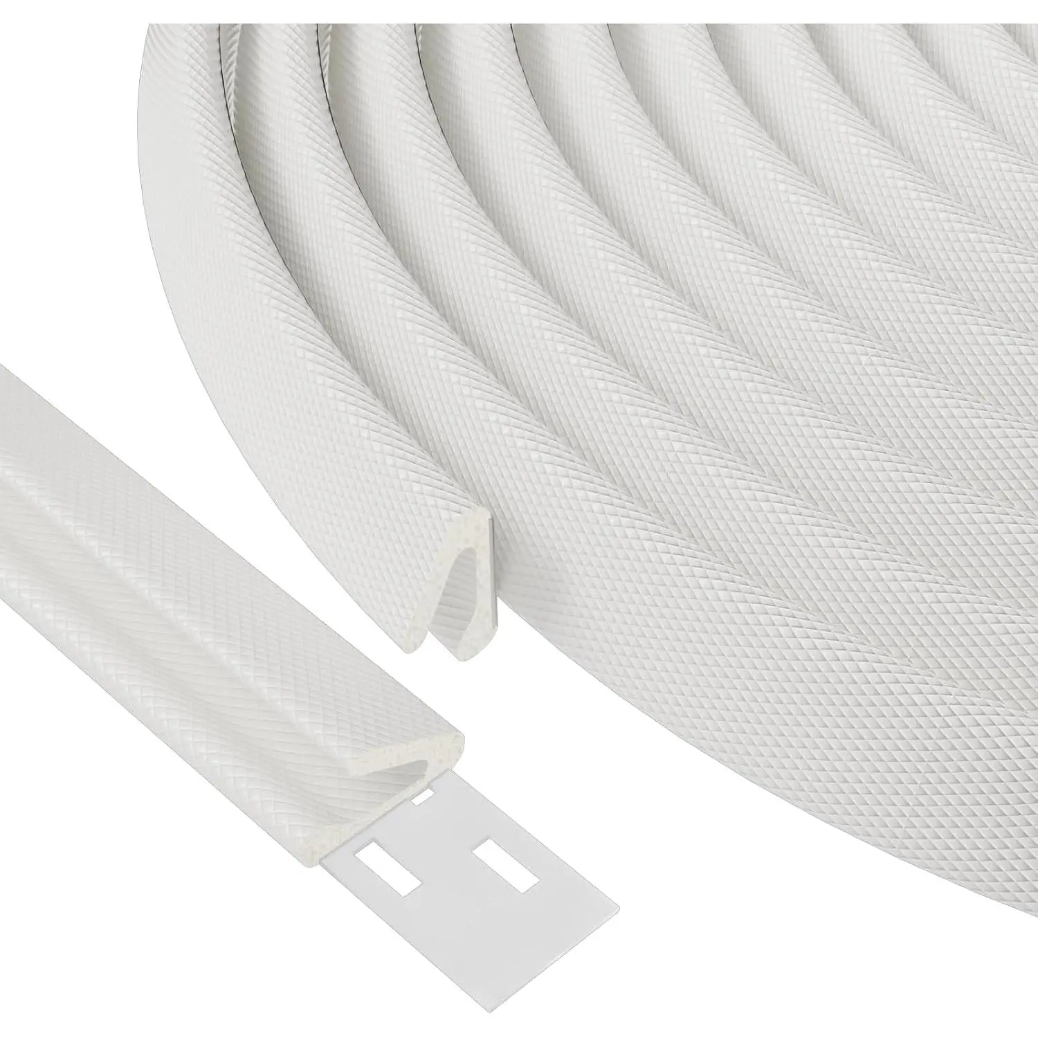 9.8 Ft Self-Adhesive V Shape  Weather Stripping Door Seal Insulation Strip for Winter, Soundproof Exterior Front Frame Gap Filler Side, Window Draft Stopper Tape Noise Light Blocker (White)