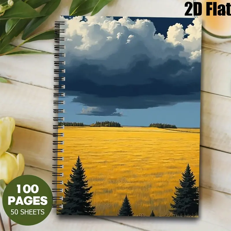 1 Pack Camping Journal Spiral Coil Notebook, 5.7x8.26 Inch, High-Quality Lined Pages, Durable Binding, RV Outdoor Adventure Log, Travel Diary, Perfect Gift for Outdoor Enthusiasts, Ideal for Hiking Trips, Summer Vacations and Camping Holidays [2D] F