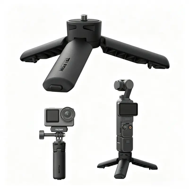 Mini quick opening tripod camera mount suitable for DJI action6/5/4 tripod pocket 4/3 desktop stand