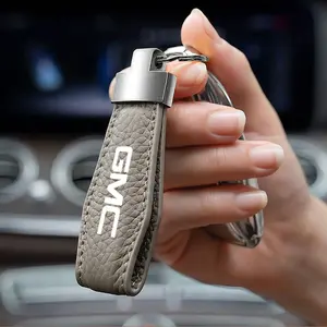 Sheepskin Keychain Vintage Unique Car Emblem Laser Engraved Keychain for Gmc Canyon Sierra1500 HD At4 Terrain Acadia Yukon Xl Hummer Car Accessories