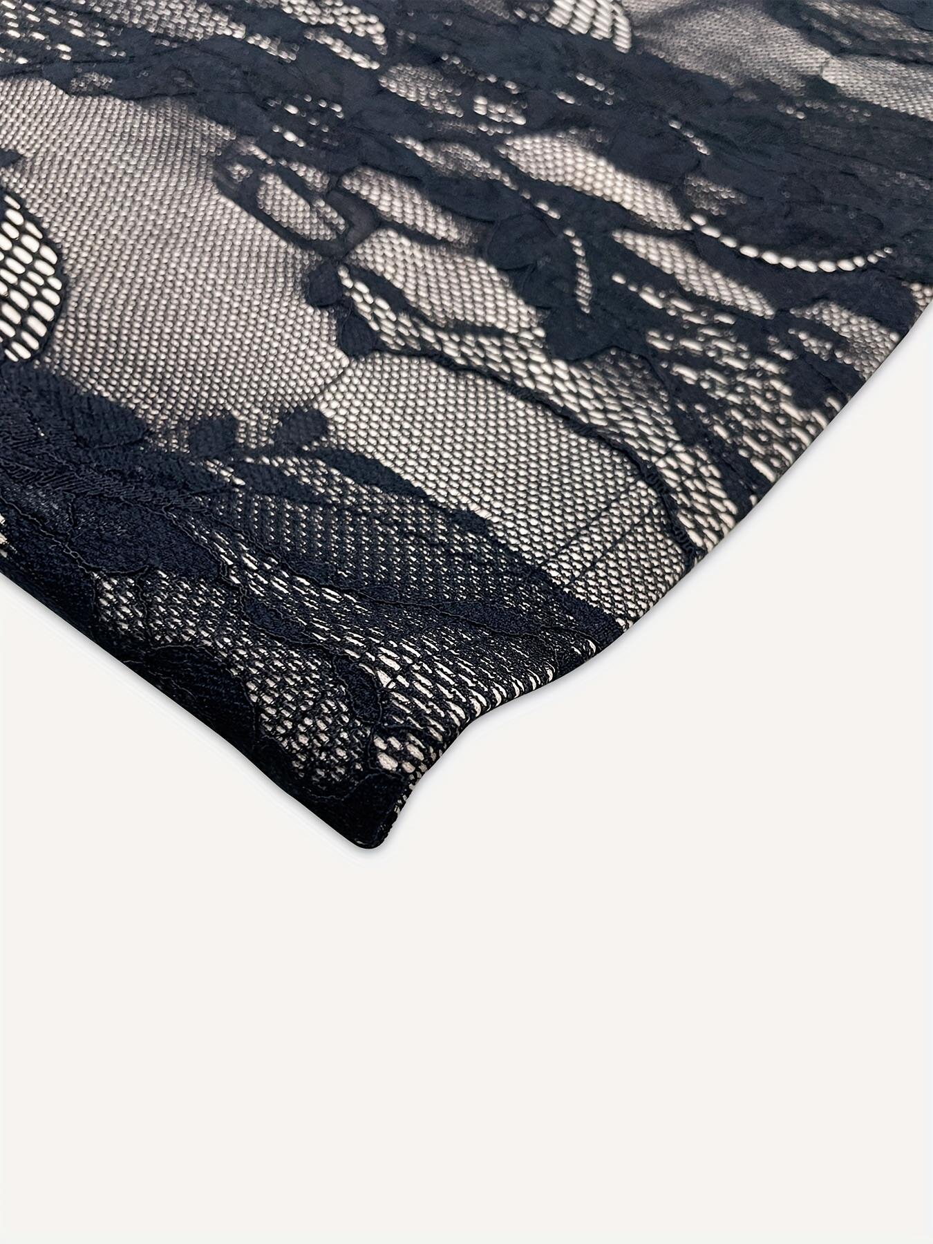 PETITE Women's New Summer Sexy S-Shaped Lace Long-Sleeved Breast Cup Fishbone Maxi Dress for Party Date Evening, Square Neck Tight Hip-Hugging Black Prom Dress, Formal Wear