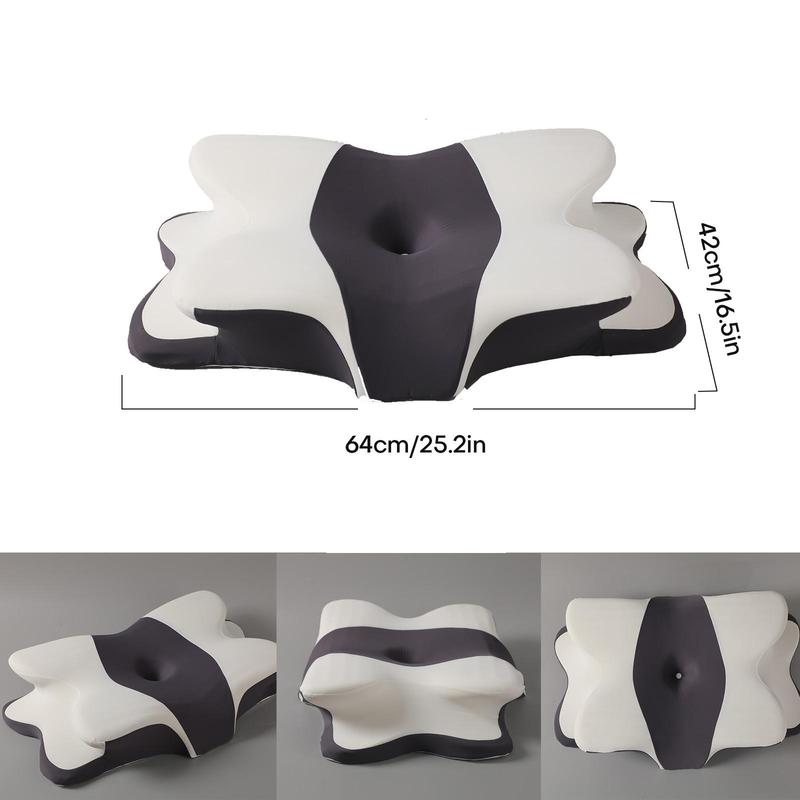 Double-Sided Zoned Contour Neck Pillow - Dual-Height Supportive Memory Foam - Cool-Breathable Pillowcase, Enlarged Armrest Section - Center Groove Design, Ultra-Soft for Side, Stomach & Back Sleepers #TOP PICKS