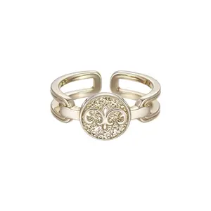 Original relief coin ring, retro titanium gold old money wind jewelry, light luxury