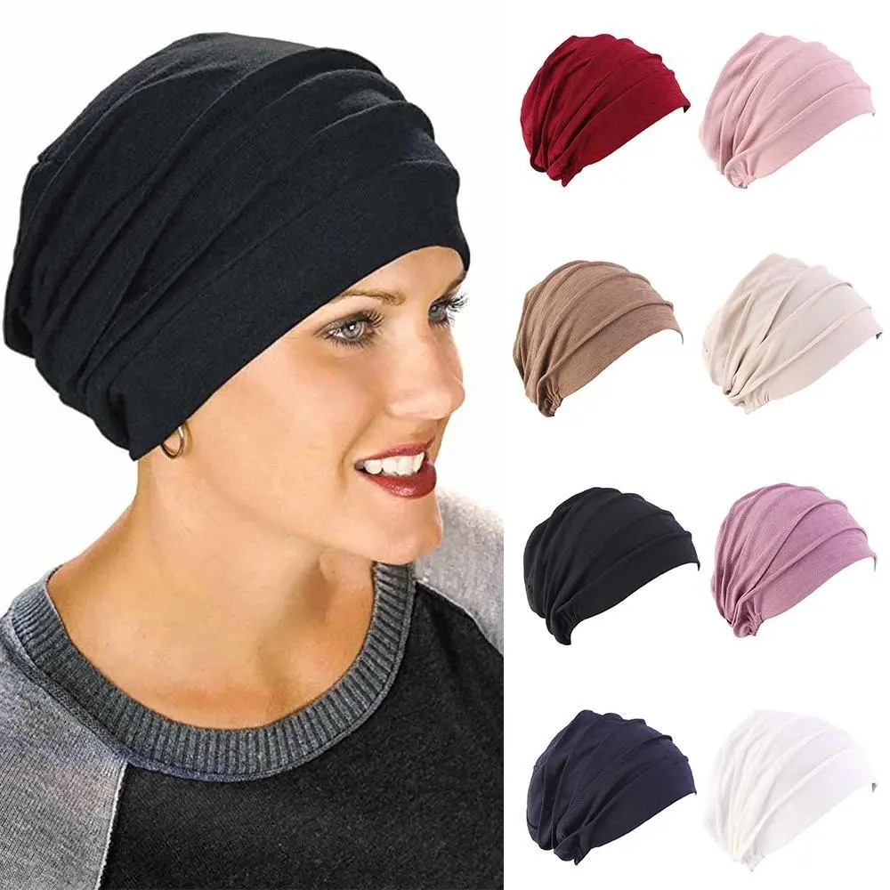 Relatable Mama Era Ruched Slouchy Beanie Turban Hat | cotton soft night sleep cap pleated headwrap cancer chemo headwear minimalist daily hair accessory stretch head cover casual style
