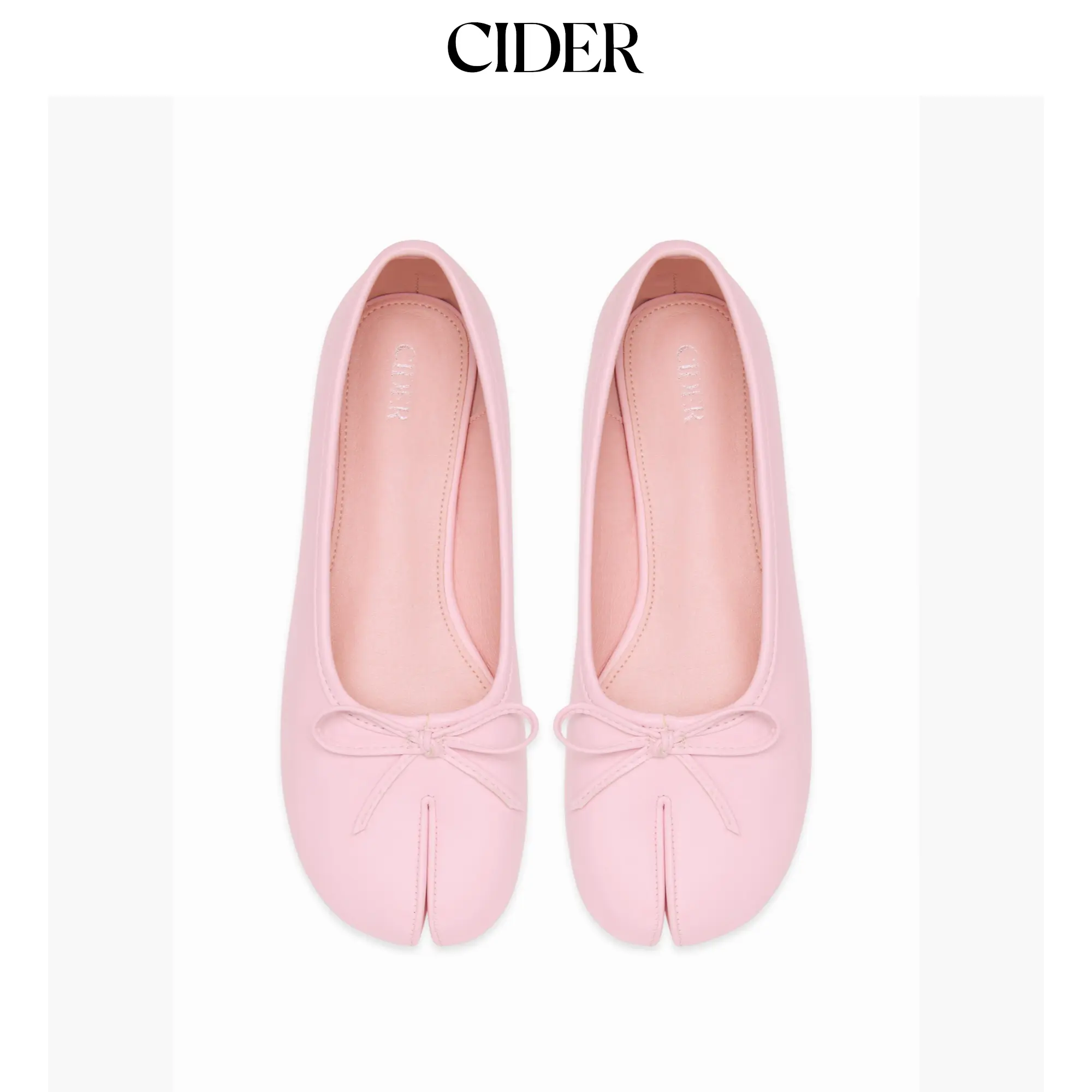 Cider BOWKNOT DECOR SPLIT TOE MARY JANE FLATS