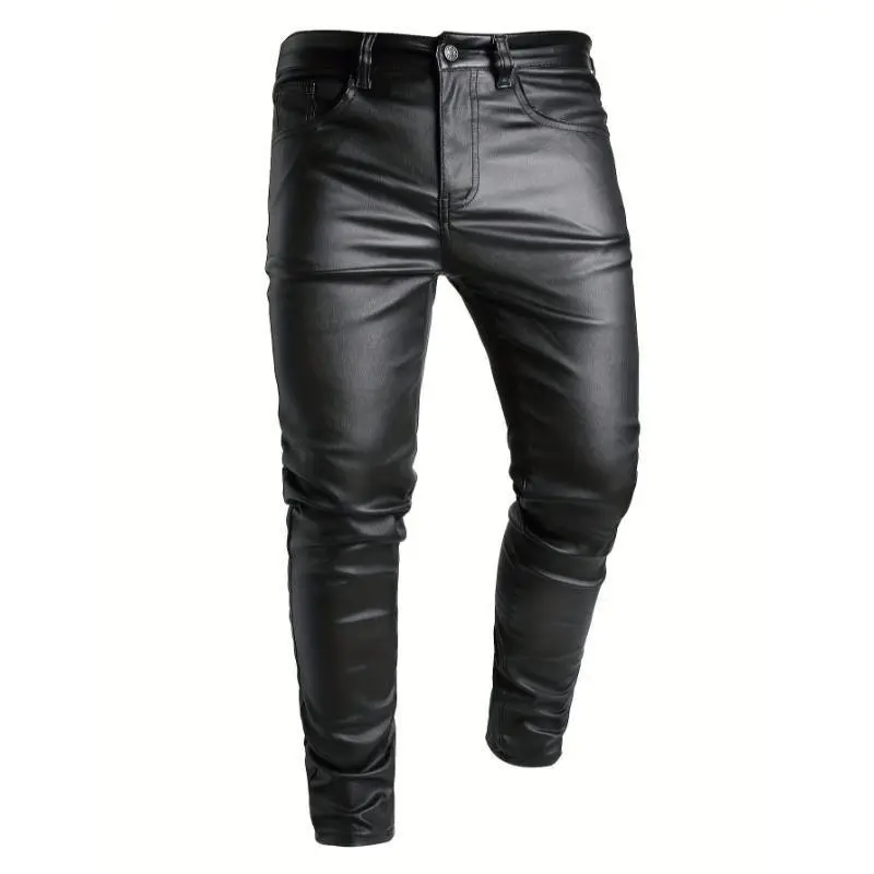 Mens Ultra-Stretch Skinny Jeans Fashion Chic Street Style with Durable Coated Finish - Ultra-Comfortable Casual Wear Pants Streetwear