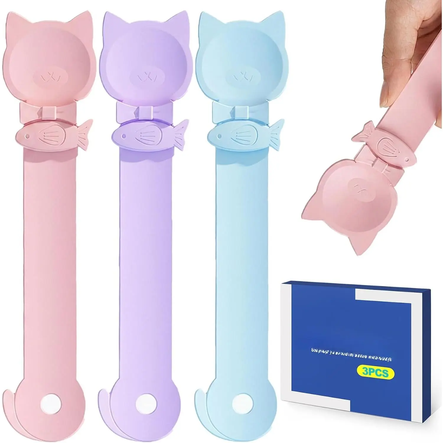 3 Pack   Feeder Spoon Squeeze,  Strip Dispenser & Lickable Spoons for Wet , Mess-Free Plastic Tool