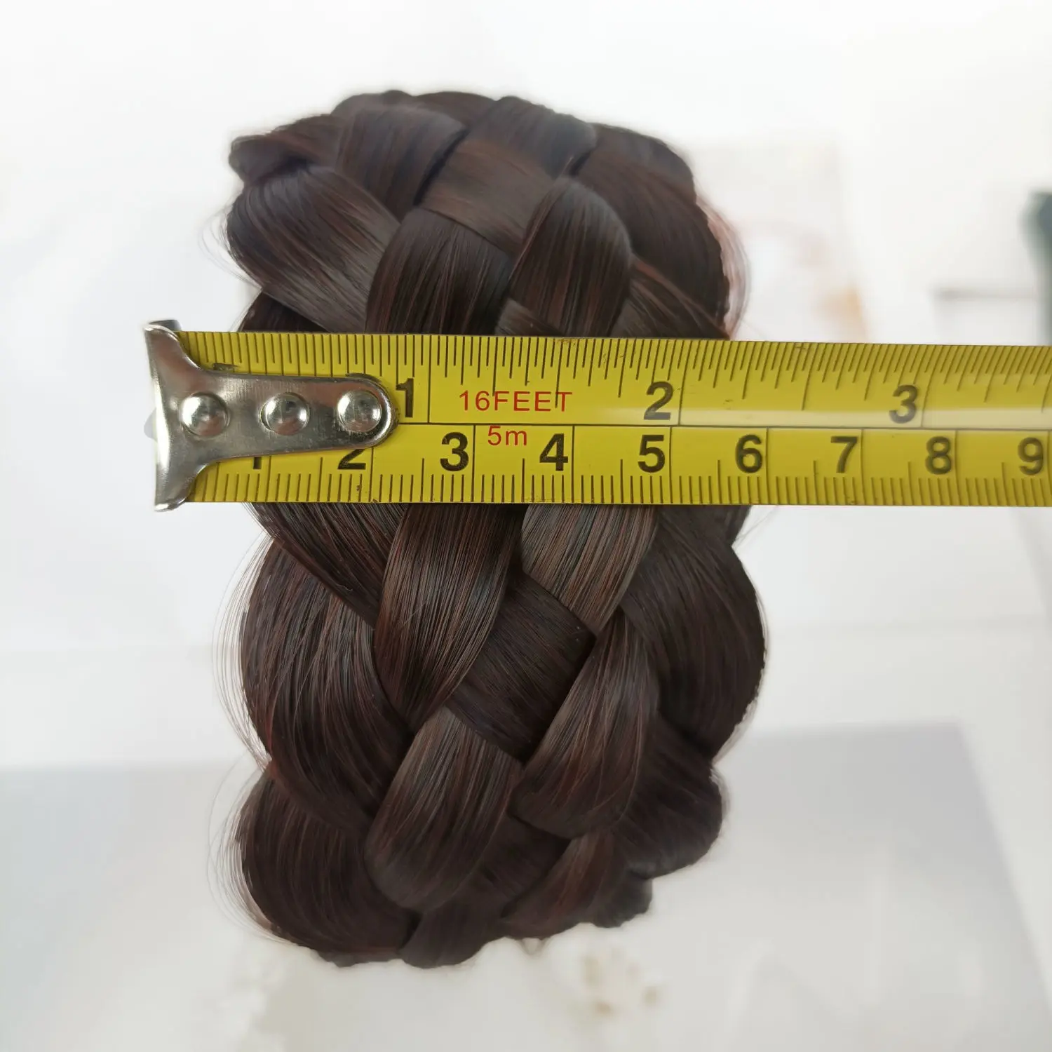 Widened wig headband with six-strand braid, thickened, natural and simple, handmade braided headband for women, high crown pressure headband