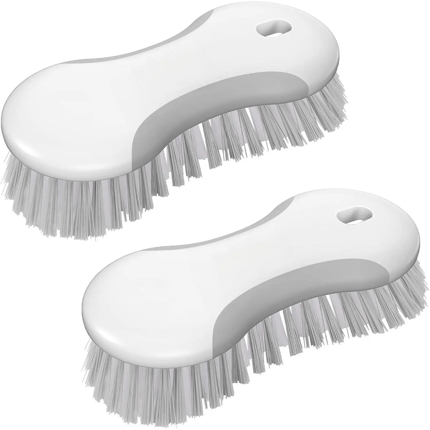 Multi-Purpose Scrub Brush of 2 Pack, Gray | Stiff Bristles Cleaning Brush with Non-Slip Grip Heavy Duty Scrub Brushes for Cleaning Bathroom Kitchen Tile Bathtub Sink