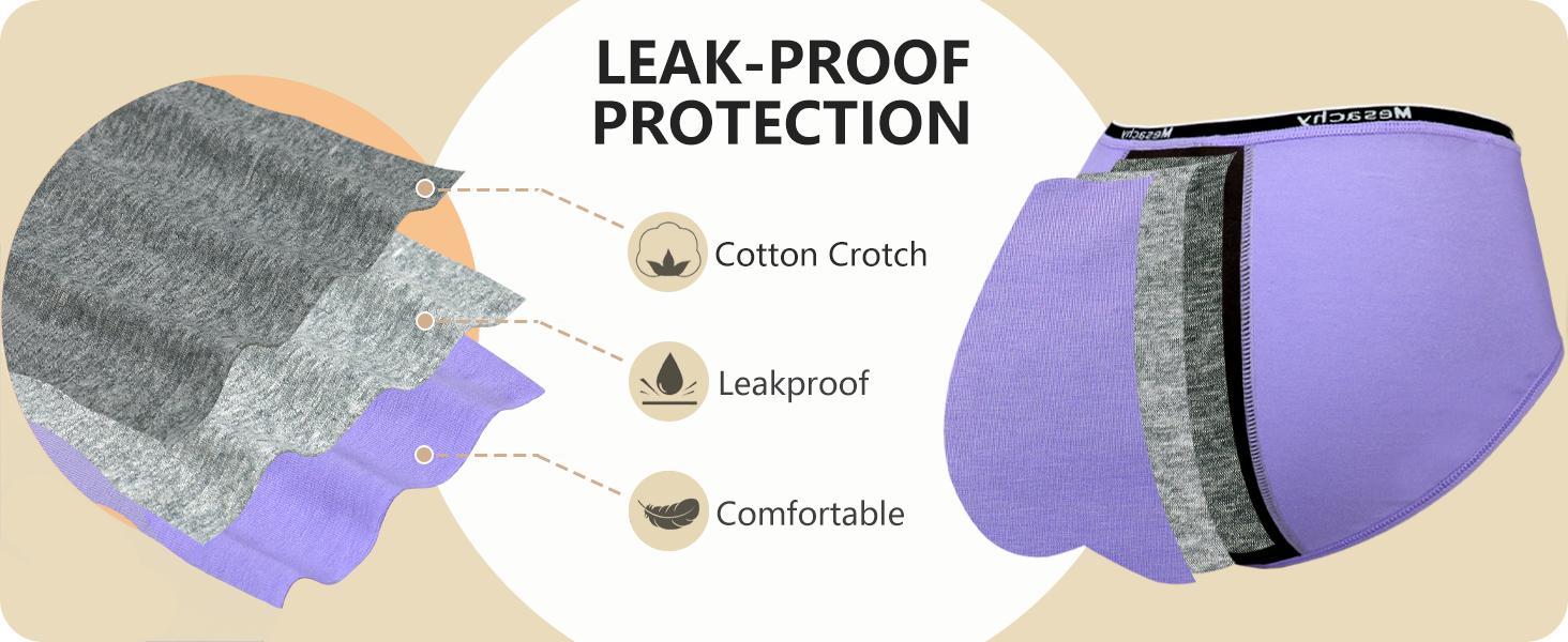 SUNDAY MIRTH Teens Girls Period Underwear Kids Period Panties Menstrual Leakproof Protective Underwear for Teens Cotton Briefs