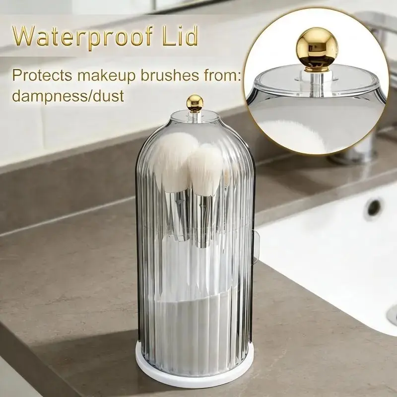 1 piece dust-proof rotating storage box, with a transparent sliding cover design, 360° free rotation, multiple compartments with large capacity, outstanding appearance, suitable for various scenarios, a great helper for home storage, Dustproof Clear Box