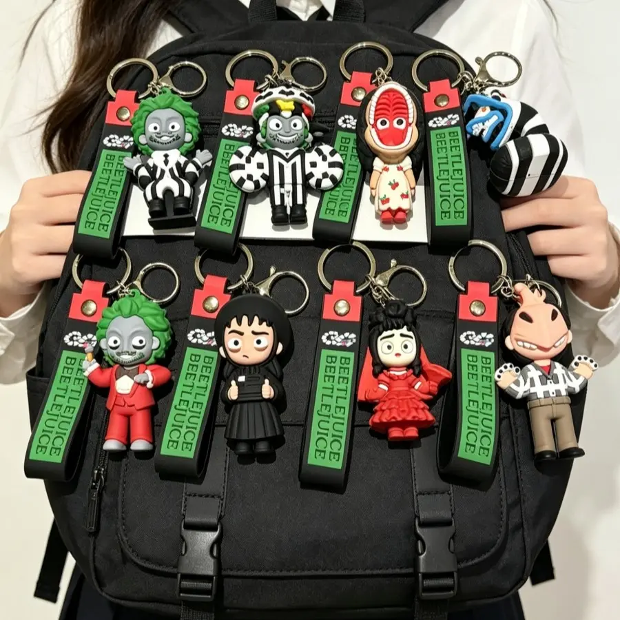 8-Piece Creative Cartoon Keychain Set, Fun Character Funny Keychains for Bags & Cars, Perfect Gift for Young Boys & Girls, Unique Accessory Collection, Key Chain Cute