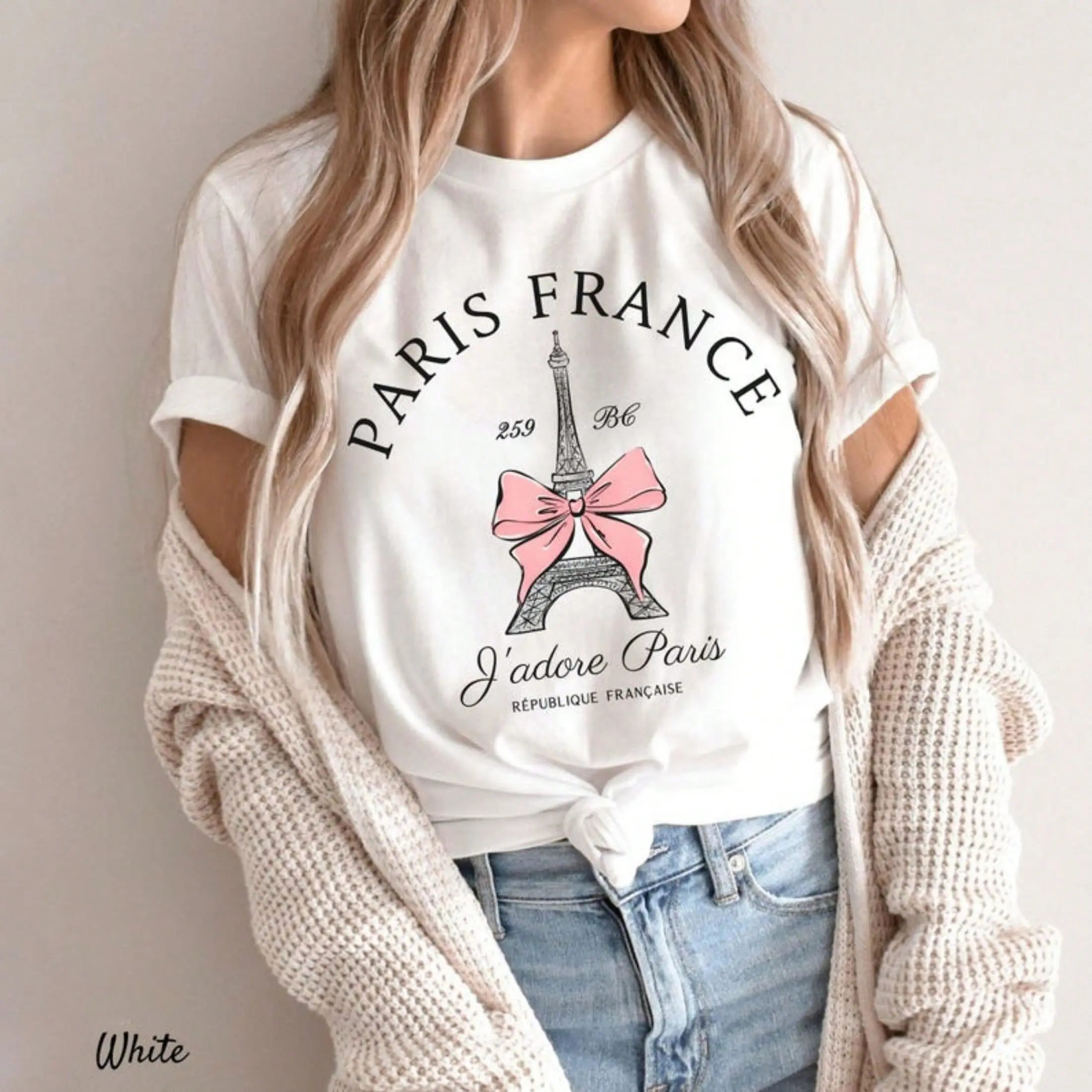 Paris Shirt, Eiffel Tower France T-Shirt, Pink Coquette Tee, Unisex Oversized Tshirts For Women Graphic Fashionable T-Shirt, Holiday