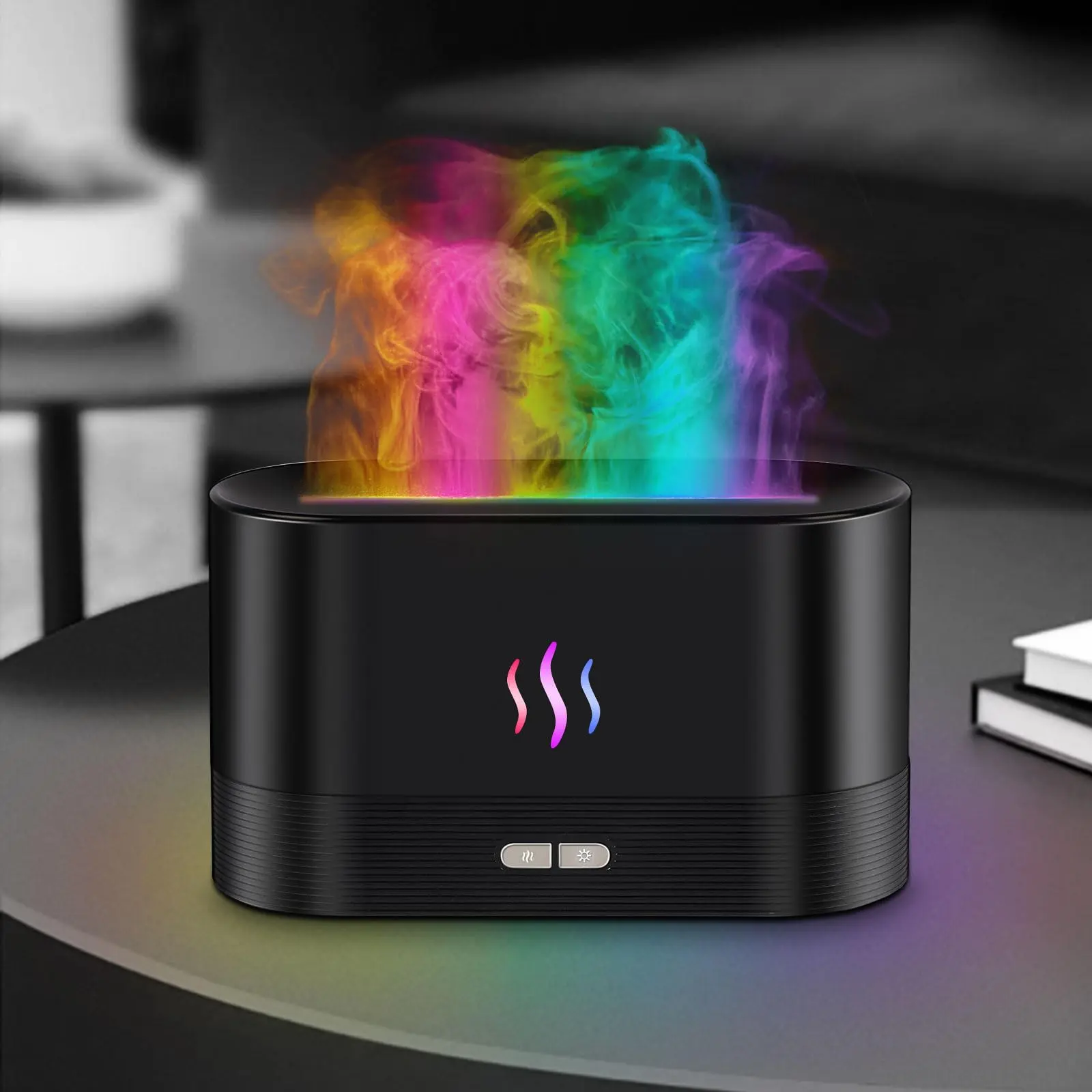 7-Color Fragrance Oil Diffuser - Compact Design - Air Purifier Water Filter Air Cleaner for Home Essential Oil Aromatizer with LED Night Lignt