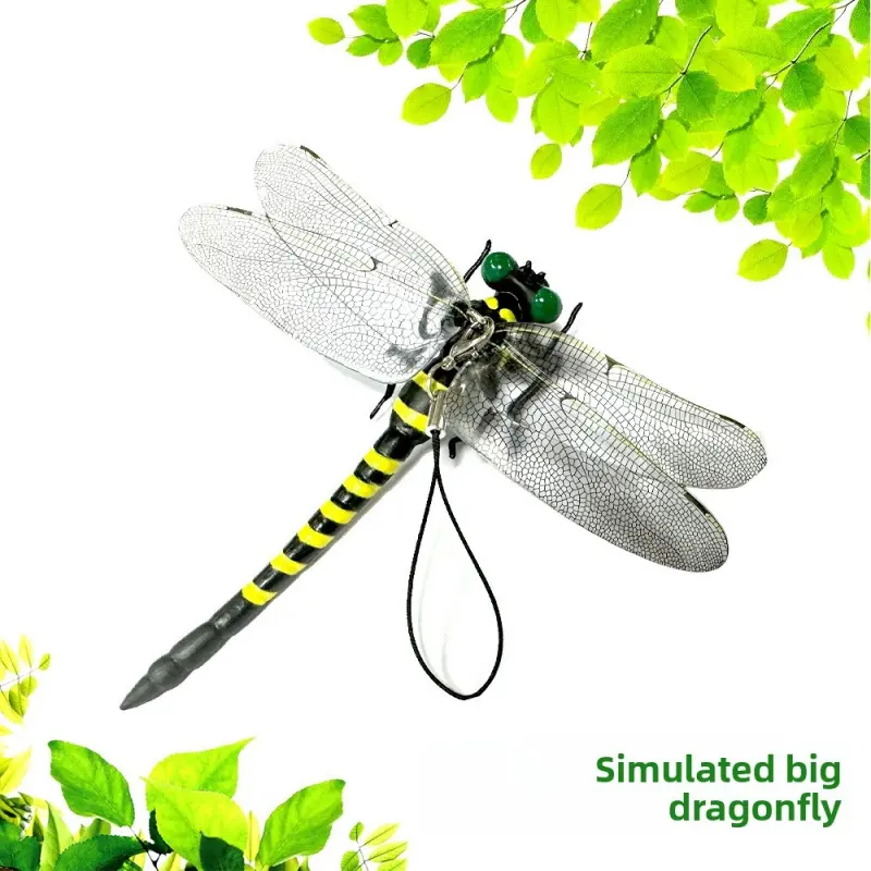 2 Lifelike Artificial Simulated Big Dragonfly Deterrent Pest Control Home Yard Decoration Plastic Animal Model Simulation Toy