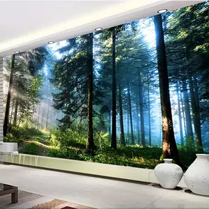 Forest Photography Backdrop Nature Green Backdrop Scenic Landscape Background Cloth Forest Tapestry Wall Hanging Photography Background Polyester Fiber Studio Photo Shoot Living Room Bedroom Party Event Decor Studio Prop Wall