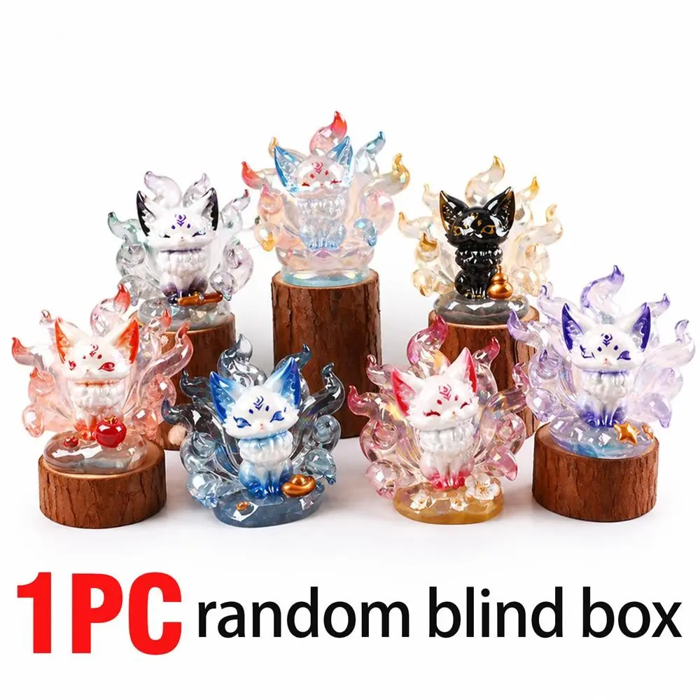 Nine-Tailed Fox Spirit Legend Blind Box Figurine, Mythical Fox Beast Action Figure, Cute Collectible Toy, Fantasy Animal Desk Ornament, Kawaii Room Decor, Birthday Gift for Kids Girls Women, Halloween Christmas Thanksgiving Holiday Gift