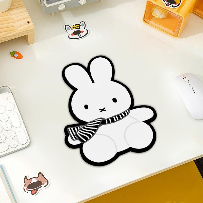 Miffy Mouse Pad Kawaii Cartoon Tech Surface with Non-slip Rubber Base for Office & Home Accessories Multi-functional Desk Mat