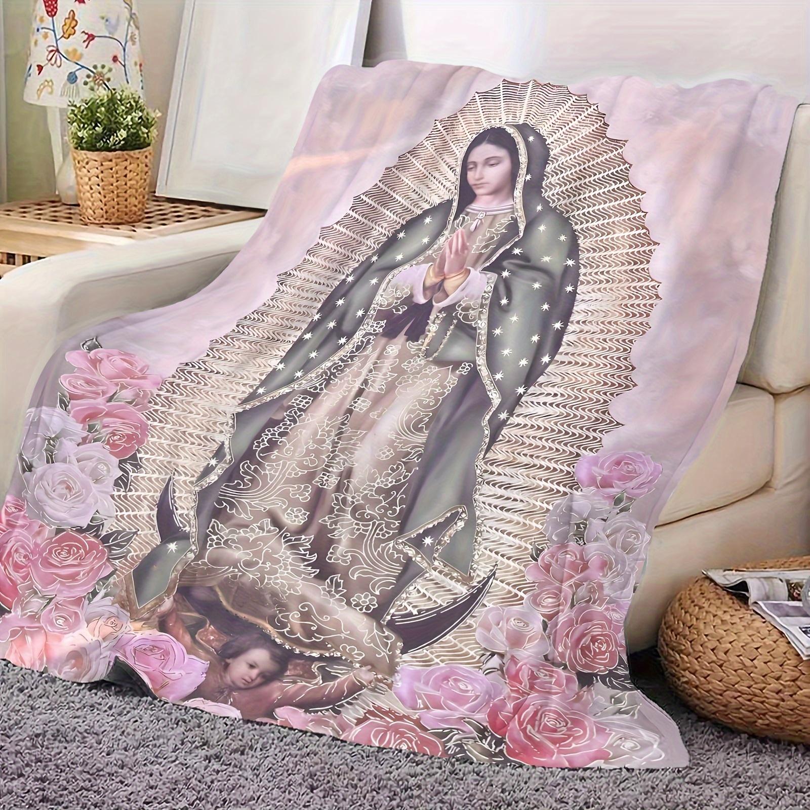 JOOCAR Virgin Mary Print Blanket Soft and Warm Suitable for Home Sofa Bed Office Outdoor Camping