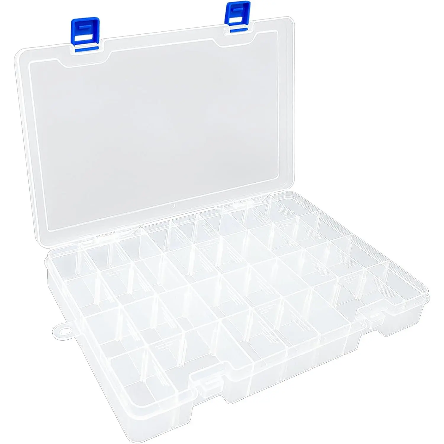 Plastic Organizer Storage Box, Adjustable Divider 34 Grids, 1 Pack | Clear Removable Compartment Storage Box for , Beads, Earrings, Fishing Hooks, Craft, Screws, Nails, Small Tools