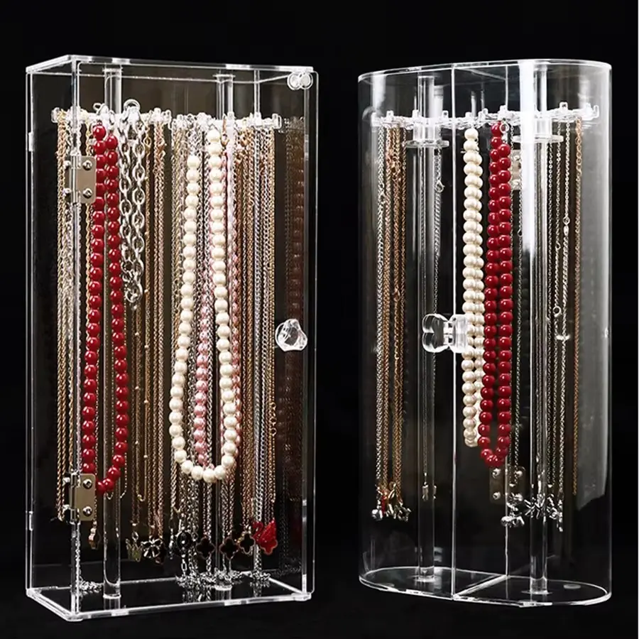 Transparent Necklace Jewelry Box, Necklace Rack, Pendant Holder, Bracelet Organizer, Elevated Collection Jewelry Box, Storage Solution