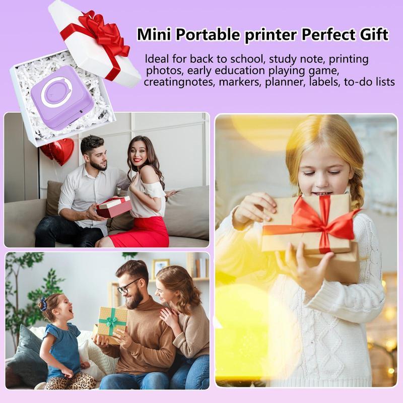 Portable Mini Sticker Printer - Inkless Thermal Bluetooth Pocket Printer for iOS Android Notes Photo