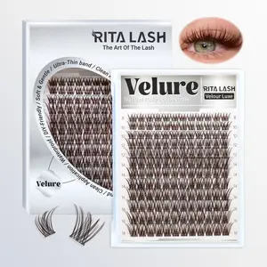 RITALASH 144Pcs Dark Brown Velure Lash Collection Upgrade Lashes with Ultra-Dense, Waterproof, Long-Lasting Lashes | Venus Velure | Beginner-Friendly Lashes for a Flawless Look | Trendy & Must-Have Clusters