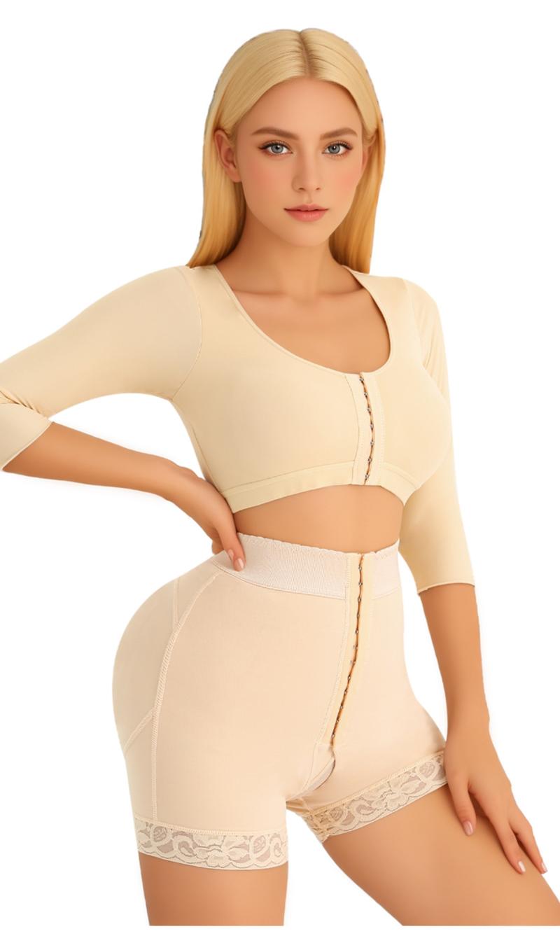 Women Arm Shaper Post Surgery Arm Lipo Compression Sleeves Arm Front Closure Shapewear Bra