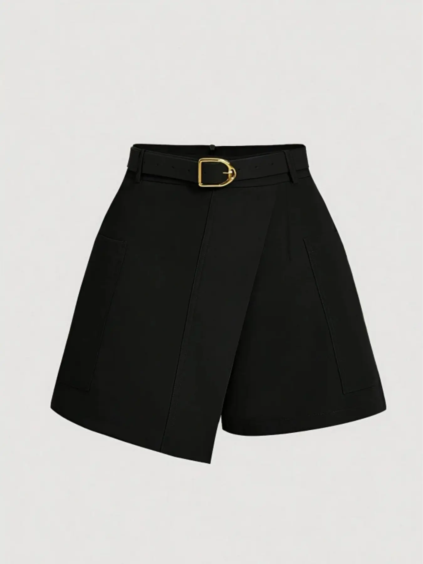 New Summer Women's High-Waisted Basic Fit Skort Shorts Bottom with Pockets, Casual Straight-Leg Design, Fashionable Daily Wear for All Seasons