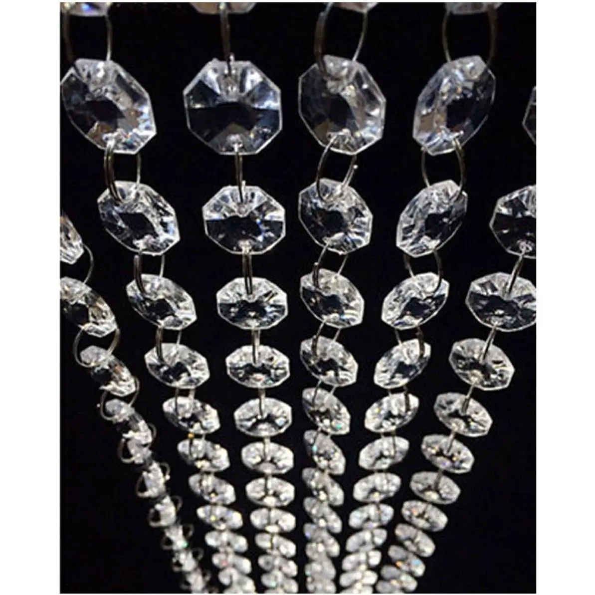 99FT Clear   Garland Strands  Chandelier Bead Chain Ornament String Decorations for Manzanita Centerpiece Christmas Tree Wedding Party Celebration (99FT(30M))